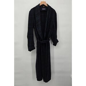 Pendleton Wool Plaid Robe Size Medium Vintage Green Blue